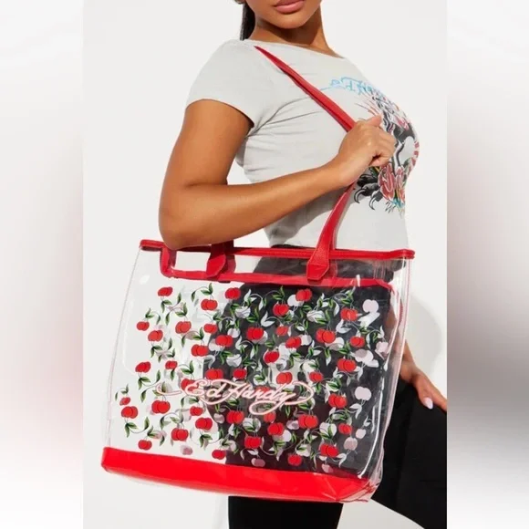 NWT Ed Hardy Red Cherries Clear
Tote Bag - Picture 4 of 4